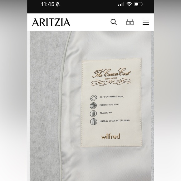 Aritzia Wilfred New Cocoon Coat, Heather Dark Grey (sold out at Aritzia) - Picture 6 of 9